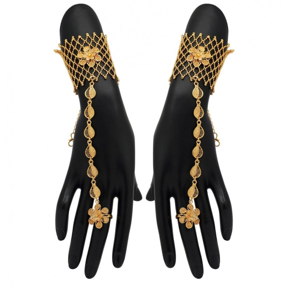 Generic Women's Gold Plated Hathphool Adjustable Chain