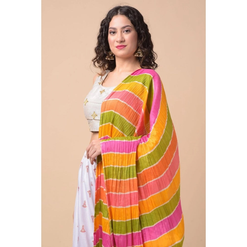 Generic Women's Chanderi Printed Dupatta (Multicolor, Length: 2.25 to 2.50 Mtr)
