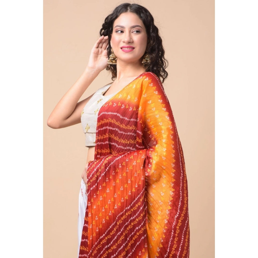 Generic Women's Chanderi Printed Dupatta (Multicolor, Length: 2.25 to 2.50 Mtr)