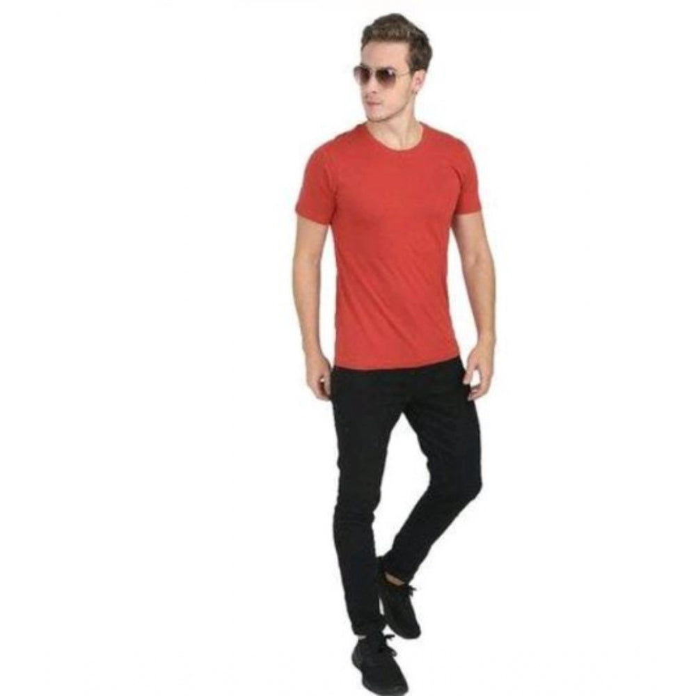 Generic Men's Casual Short Sleeves Cotton Round Neck T-shirt (Red)