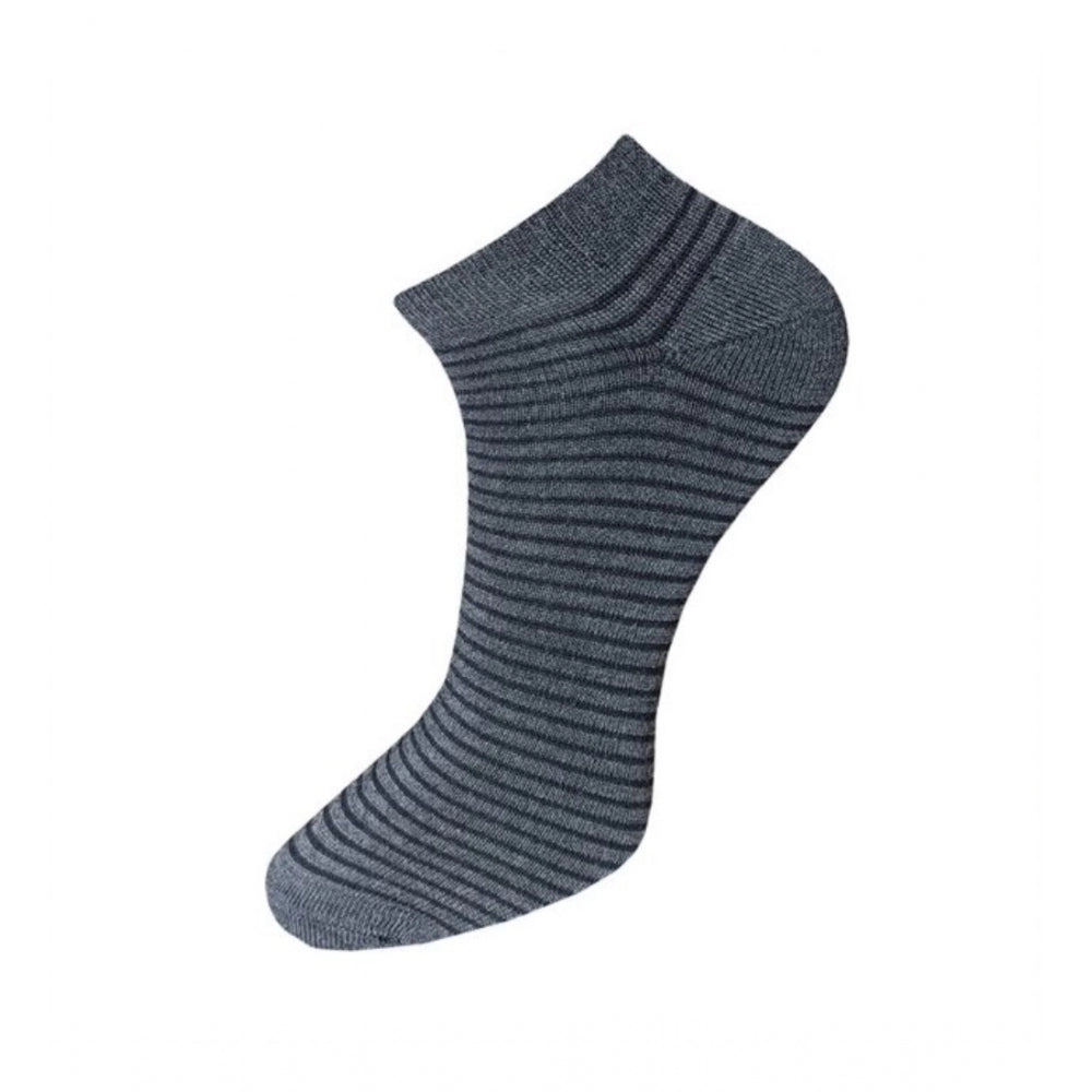 Generic 3_Pair Set Unisex Casual Cotton Striped Ankle Length Socks (Multicolor)