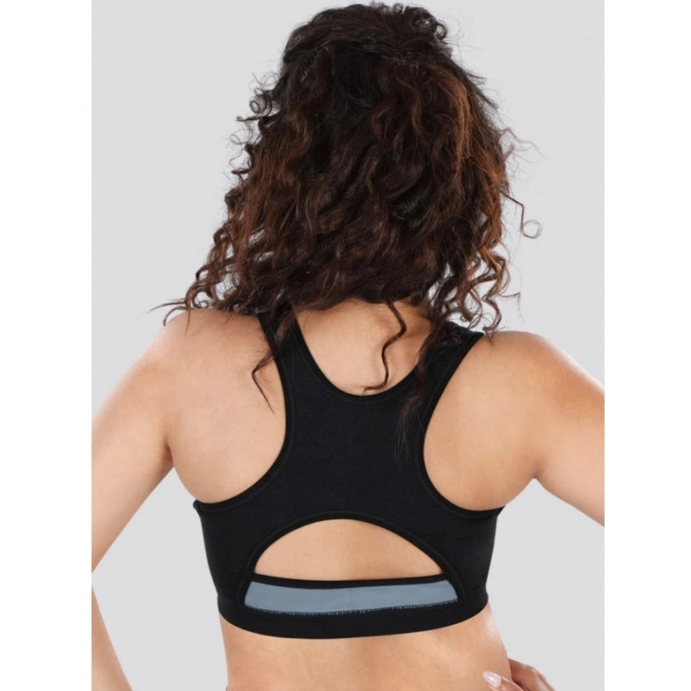 Dermawear SB-1101 Women's 4D Stretch Sports Bra (Black-Grey)