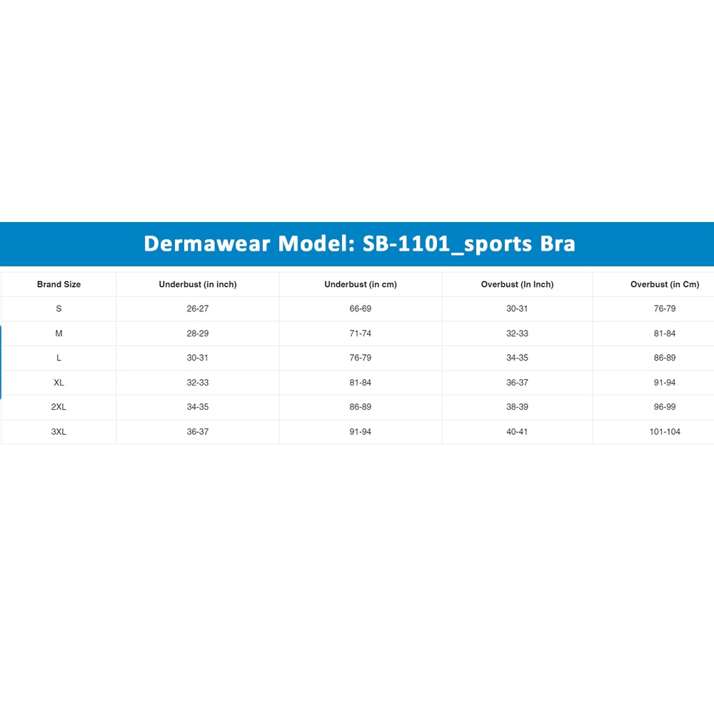 Dermawear SB-1101 Women's 4D Stretch Sports Bra (Black-Grey)