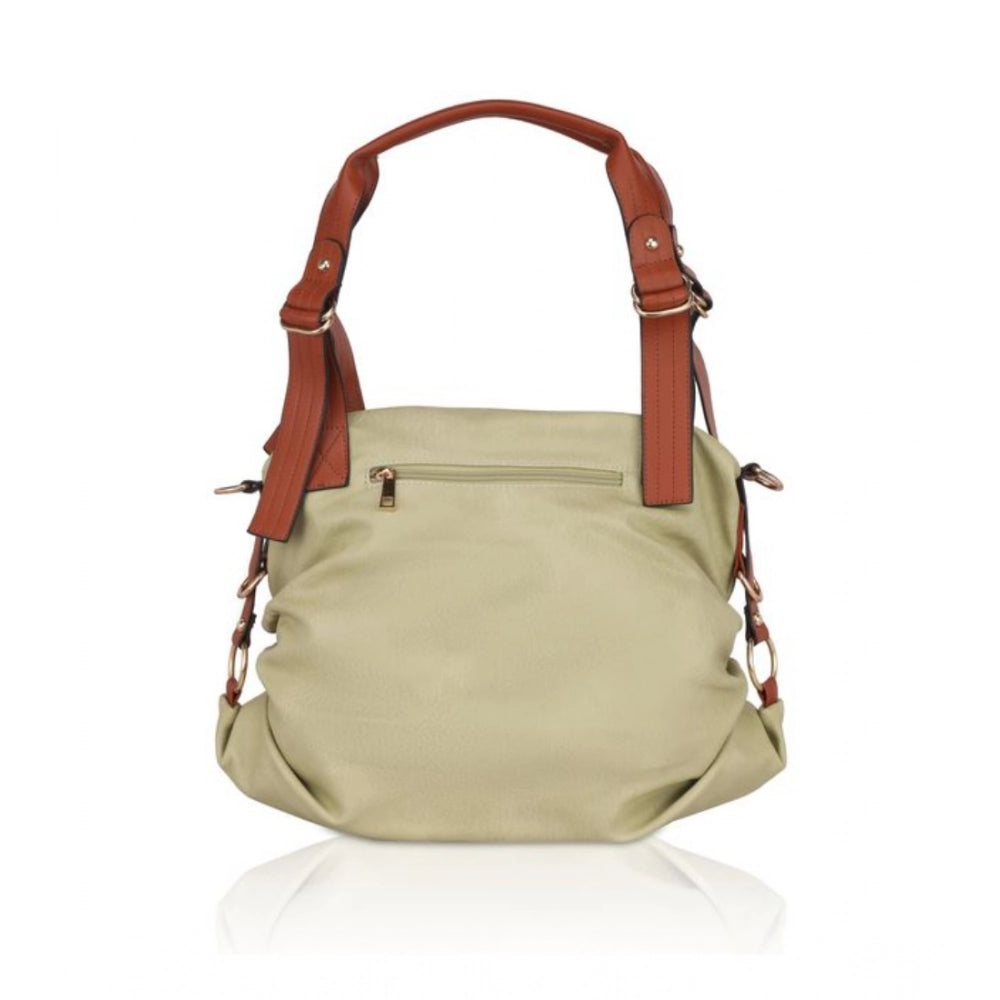 Generic Women's Faux Leather Solid Tote Bag (Green)