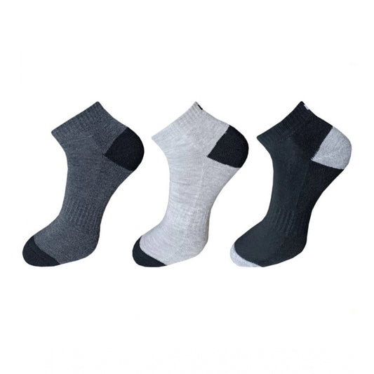 Generic 3_Pair Set Unisex Casual Cotton Solid Ankle Length Socks (Multicolor)
