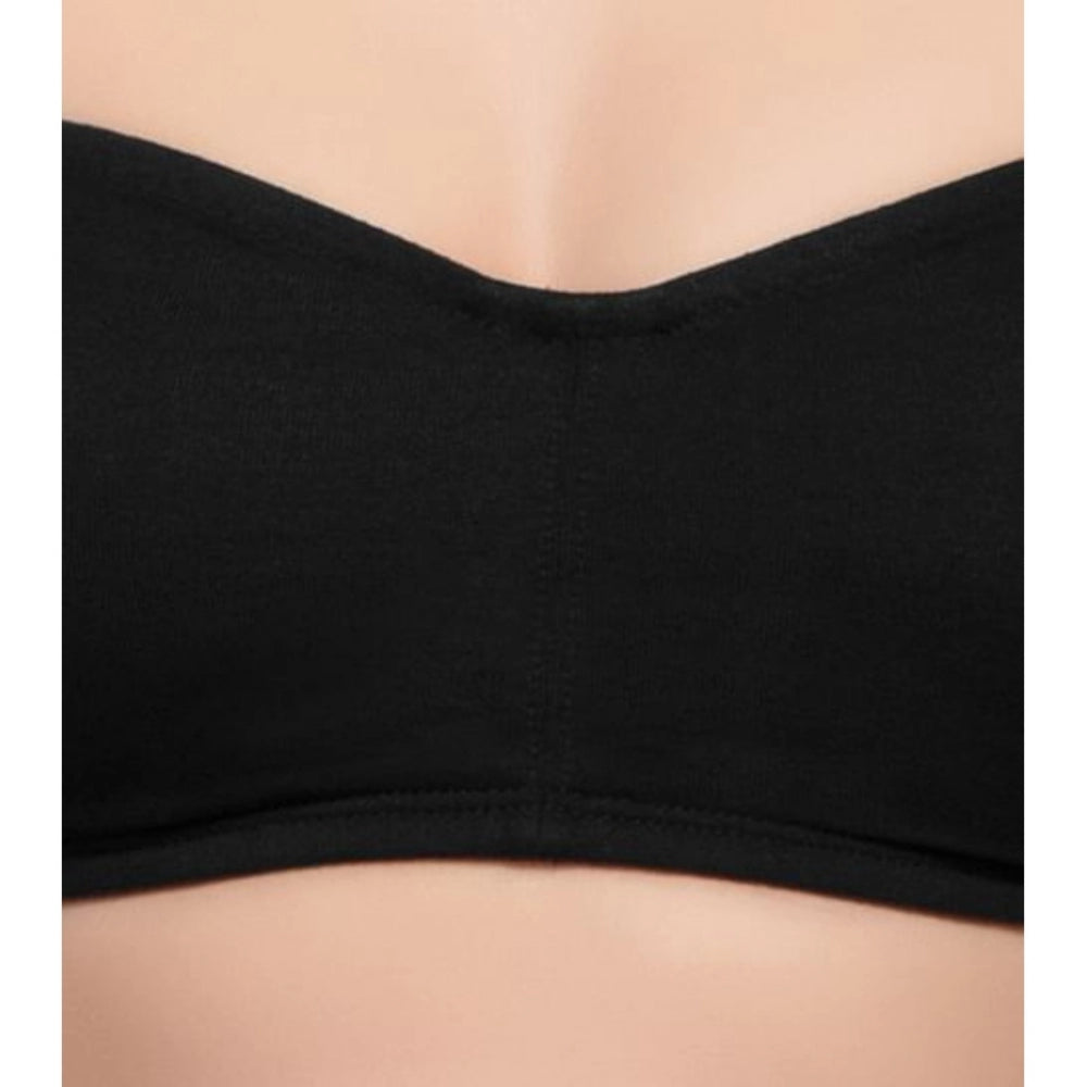 Enamor A019 Women's Cotton Strapless Bra (Black)